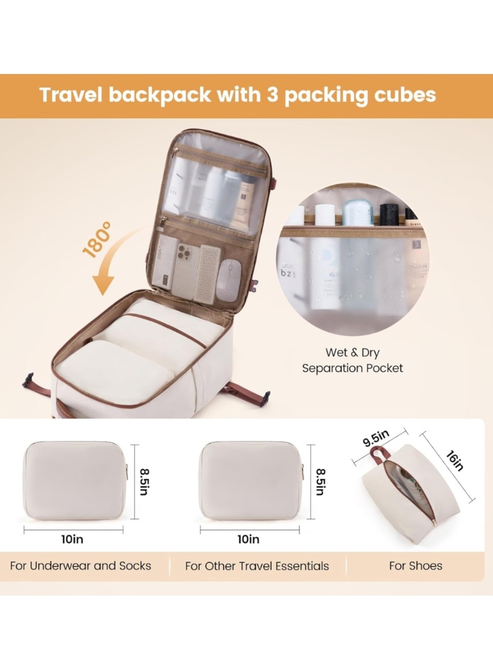NWT Travel Backpack Carry On - Picture 2 of 13